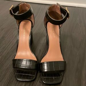 Topshop Black Leather Heels - Size 38